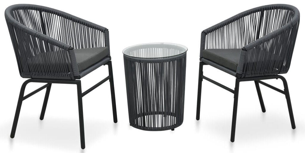 3 piece bistro set with cushions