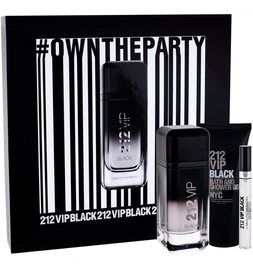 Carolina Herrera 212 VIP Black 100ml EDT + 100ml Shower Gel + 10ml EDT
