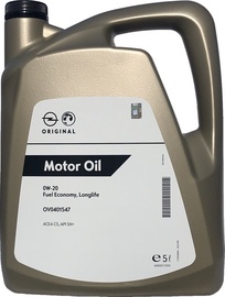 Машинное масло GM Opel FE Longlife 0W - 20, синтетический, для легкового автомобиля, 5 л