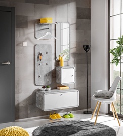ASM Wally IV Hallway Wall Unit Set Gray/Glossy White