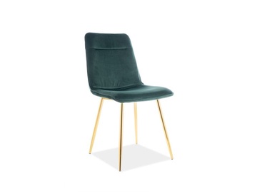 Стул для столовой Signal Meble Eros Velvet Green/Gold