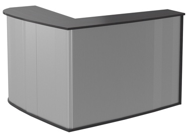 Skyland Offix New OMC 1815 Corner Reception Desk Right Legno Dark/Metallic