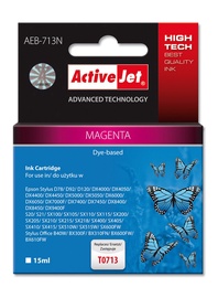 Rašalinio spausdintuvo kasetė ActiveJet Supreme Epson T0713, raudona/rožinė, 15 ml