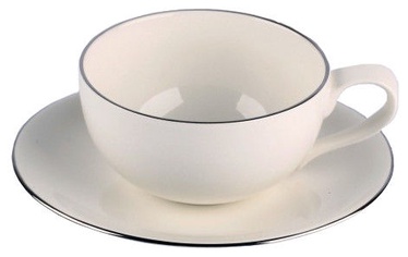 Чашка с блюдцем Quality Ceramic, белый, 0.23 л