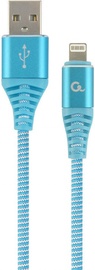 Juhe Gembird USB To Lightning Premium Cotton Braided USB 2.0, Apple Lightning, 1 m, sinine/valge