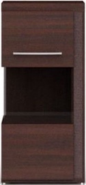 Black Red White Iberia Glass-Door Cabinet Chestnut Oak