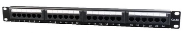 Gembird Patch Panel 19'' CAT 5e 24-Port Black