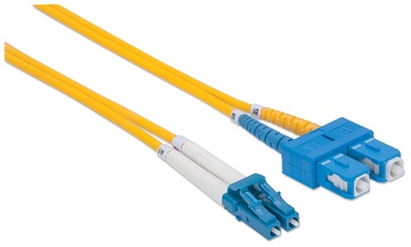 Intellinet LC-SC Fiber Optic Patch Cable OM-2 Yellow 1m