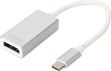 Adapter Digitus USB-C - DisplayPort USB Type-C male, Displayport, 0.2 m, valge