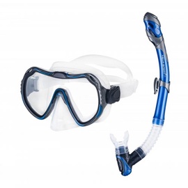 Snorkelēšanas trubiņa Aqua Speed Java+Elba, caurspīdīga/zila