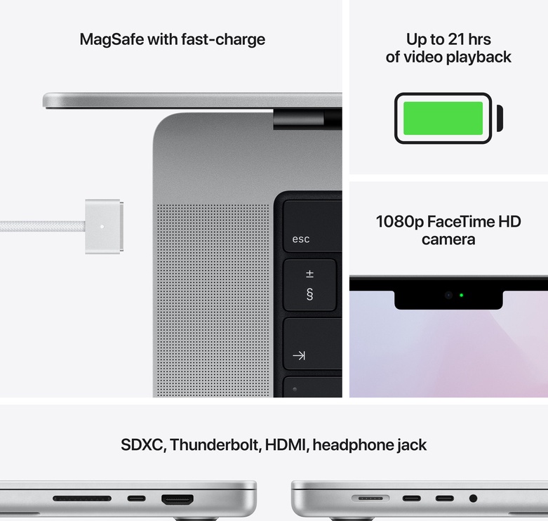 Sülearvuti Apple MacBook Pro MK1F3ZE/A, Apple M1 Pro, 16 GB, 1 TB, 16.2 "