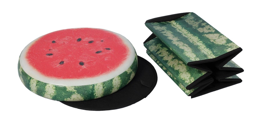 Пуф Domoletti Watermelon, красный/зеленый, 38 см x 33.5 см