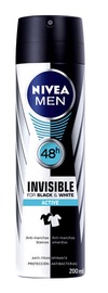 Vīriešu dezodorants Nivea Men Invisible For Black & White Active, 200 ml