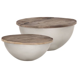 Kafijas galdiņš VLX Bowl Shaped 286561, pelēka/gaiši brūna, 600 mm x 600 mm x 280 mm