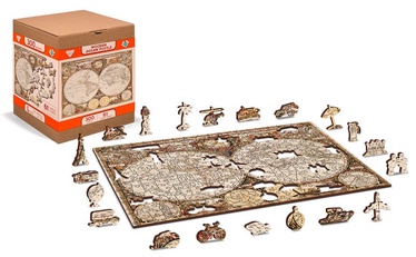 3D puzle Wooden City Antique World Map, 300 gab.