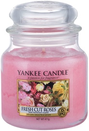 Ароматическая свеча Yankee Candle Classic Medium Jar Fresh Cut Roses, 411 г