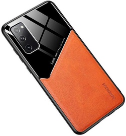 Чехол Mocco Lens Leather Back Case Apple iPhone 12 Pro Max, Apple iPhone 12 Pro Max, черный/oранжевый