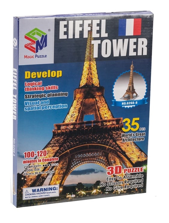 3D puzle Magic Puzzle Eiffel Tower 525084759, 35 gab.