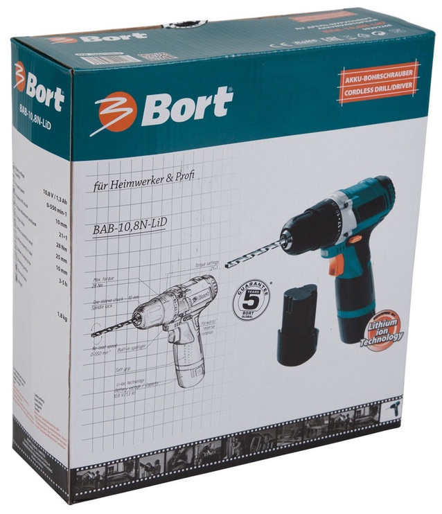 Urbis ar bateriju BORT BAB-10,8N-LiD, 10.8 V, 1.3 Ah