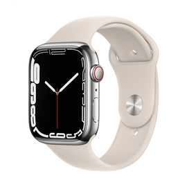 Viedais pulkstenis Apple Watch Series 7 GPS + LTE 45mm Stainless Steel LT, sudraba