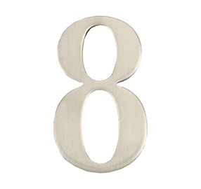 Durvju numurs Haushalt SS-8, 62 mm x 35 mm, nerūsējošais tērauds, nerūsējošā tērauda