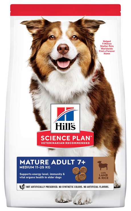 Сухой корм для собак Hill's Science Plan Canine Mature Adult 7+ Medium, баранина/рис, 2.5 кг
