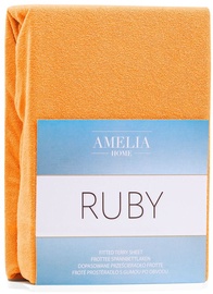 Palags AmeliaHome Ruby, oranža, 180 x 200 cm, ar gumiju