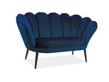 Dīvāns Signal Meble Magnolia 2 Velvet Sofa Navy Blue/Wenge, 85 x 152 x 87 cm