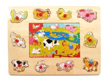 Brimarex Wooden Puzzle Farm Animals 16pcs 3279
