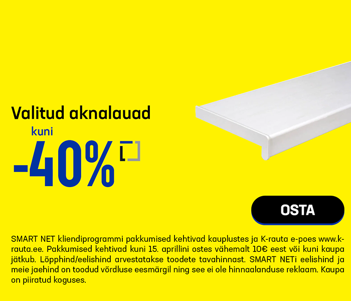 Valitud aknalauad kuni -40%