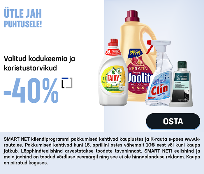 Valitud kodukeemia ja koristustarvikud -40%