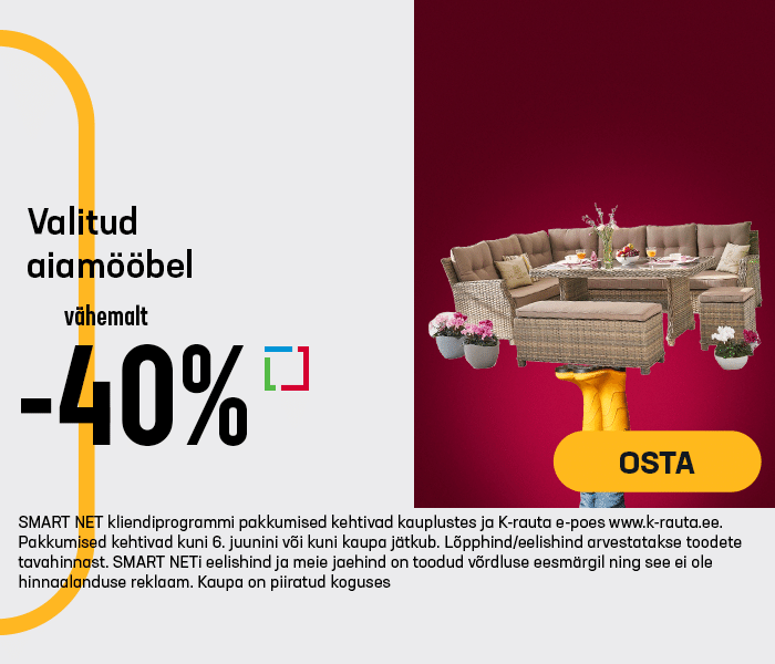 Valitud aiamööbel vähemalt -40%