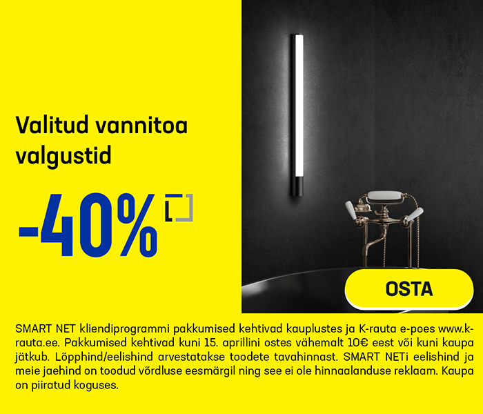 Valitud vannitoa valgustid -40%