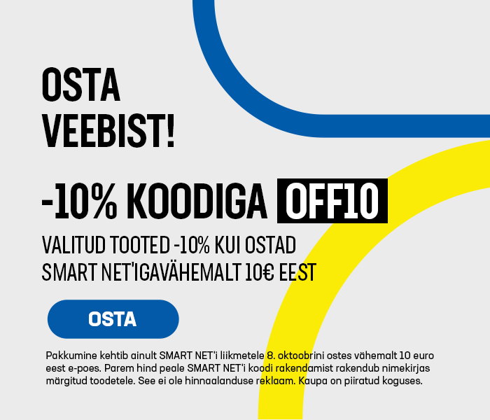 Osta veebist! Valitud tooted -10% kui ostad Smart Net'igavähemalt 10€ eest