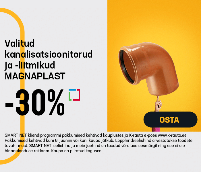 Valitud kanalisatsioonitorud ja -liitmikud MAGNAPLAST -30%