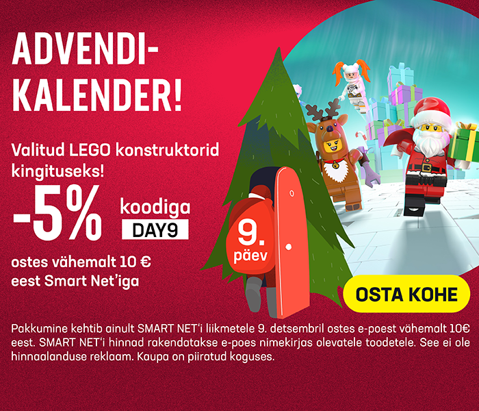 Valitud LEGO konstruktorid kingituseks! -5% soodustus koodiga DAY9 kui ostad Smart Net'iga vähemalt 10€ eest