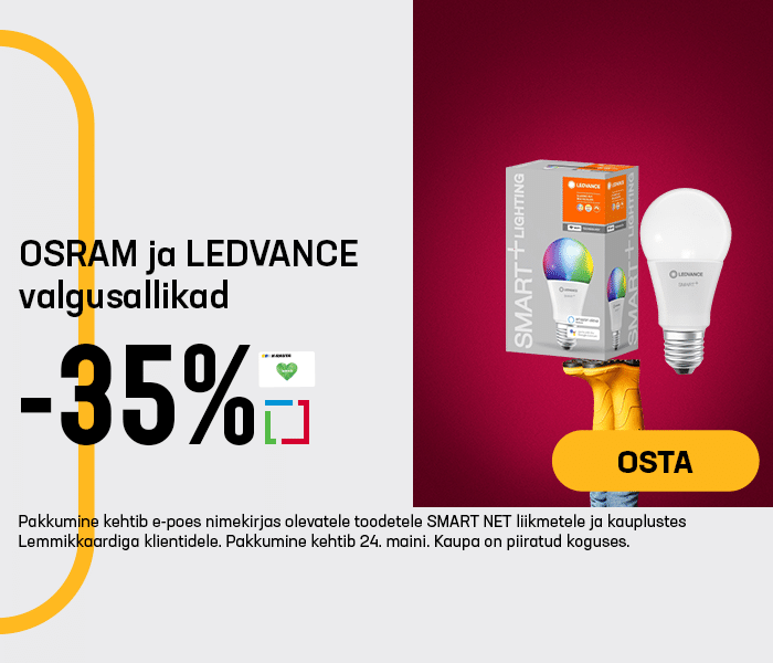 OSRAM ja LEDVANCE valgusallikad -40%