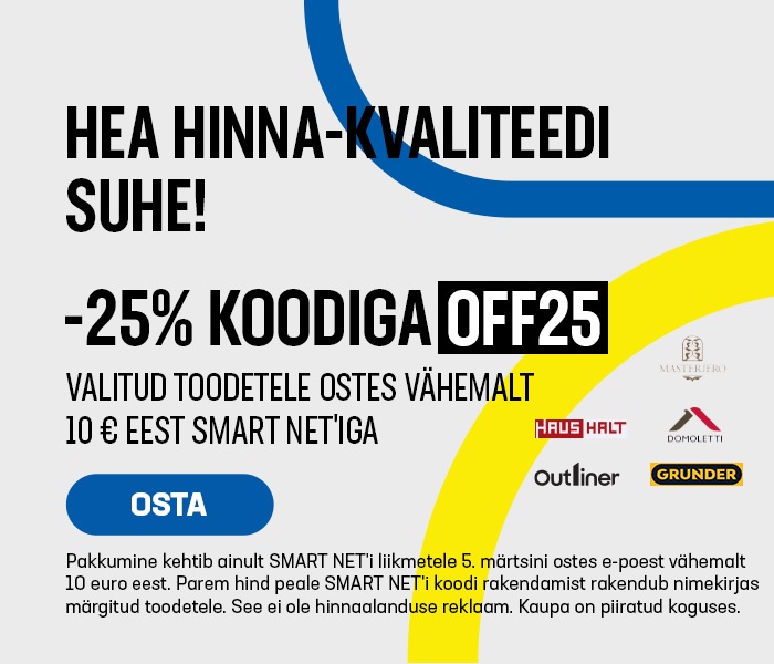 Hea hinna-kvaliteedi suhe Lausa -25% valitud toodetele ostes vähemalt 10€ eest Smart Net'iga