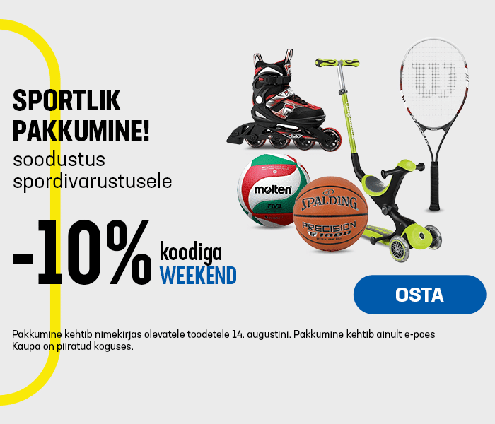 Sportlik pakkumine! -10% soodustus spordivarustusele