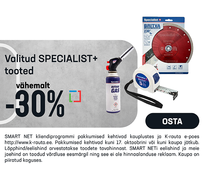 Valitud Specialist+ tooted vähemalt -30%