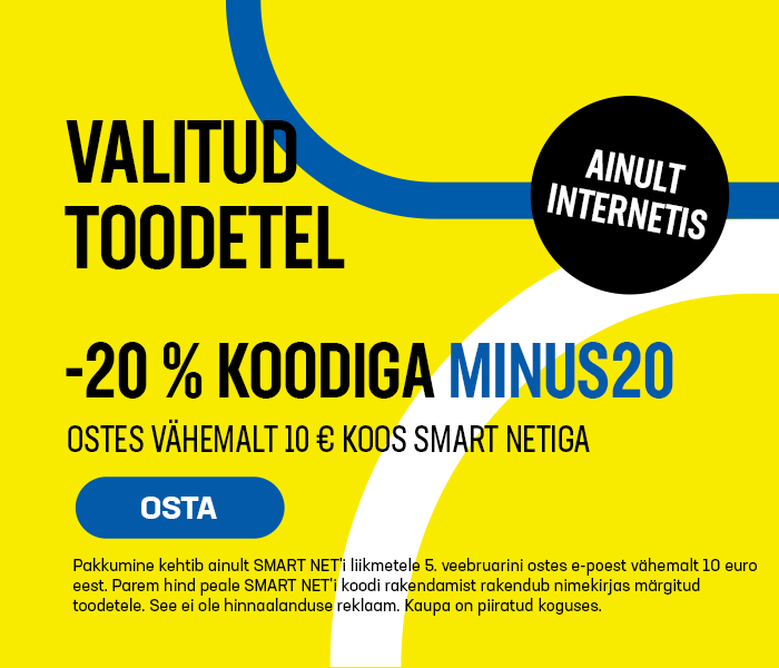 AINULT INTERNETIS -20% valitud toodetel ostes vähemalt 10 eur koos Smart Netiga