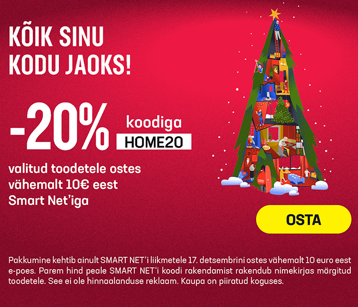 Kõik sinu kodu jaoks! -20% valitud toodetele ostes vähemalt 10€ eest Smart Net'iga