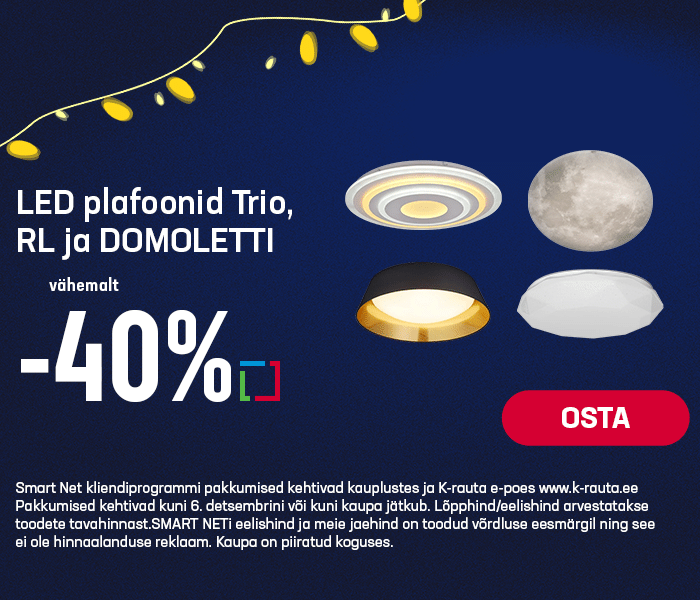 LED plafoonid Trio, RL ja DOMOLETTI  vähemalt -40%