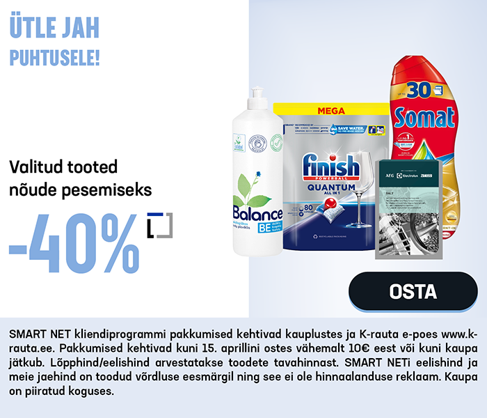 Valitud tooted nõude pesemiseks -40%