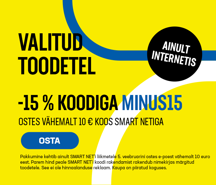 AINULT INTERNETIS -15% valitud toodetel ostes vähemalt 10 eur koos Smart Netiga