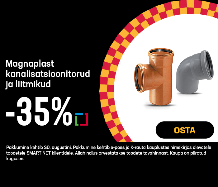 Magnaplast kanalisatsioonitorud ja liitmikud -35%