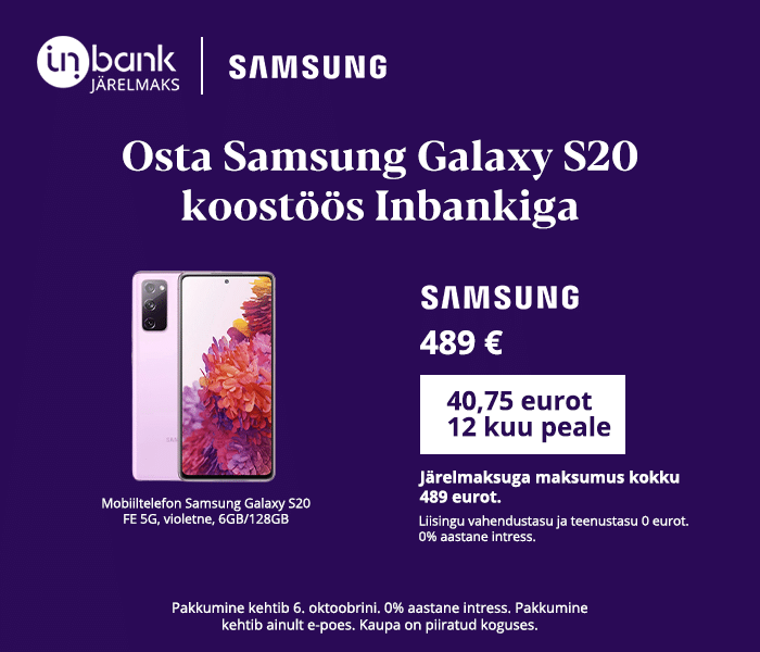 Osta Samsung Galaxy S20 koostöös Inbankiga