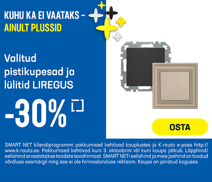 Valitud pistikupesad ja lülitid LIREGUS -30%