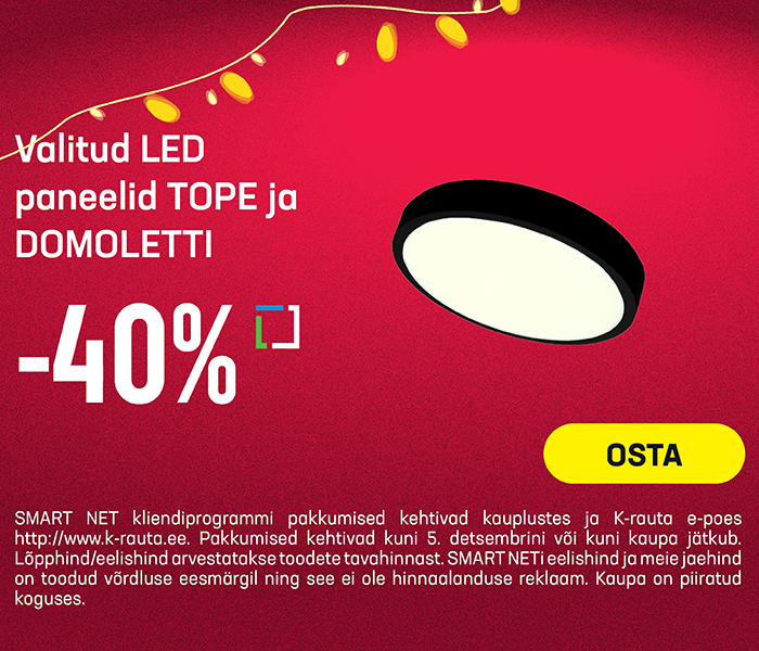 Valitud LED paneelid Tope ja Domoletti -40%