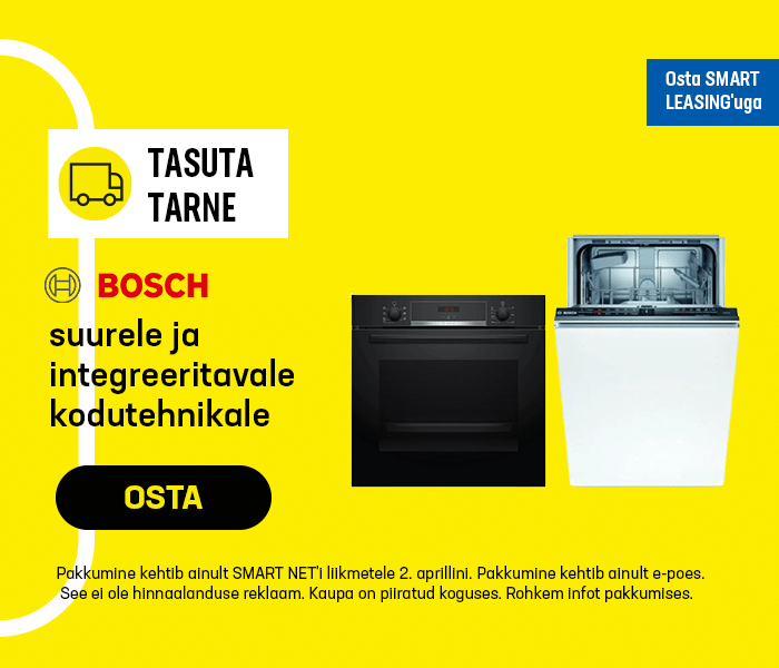 Tasuta tarne Boschi suurele ja integreeritavale kodutehnikale